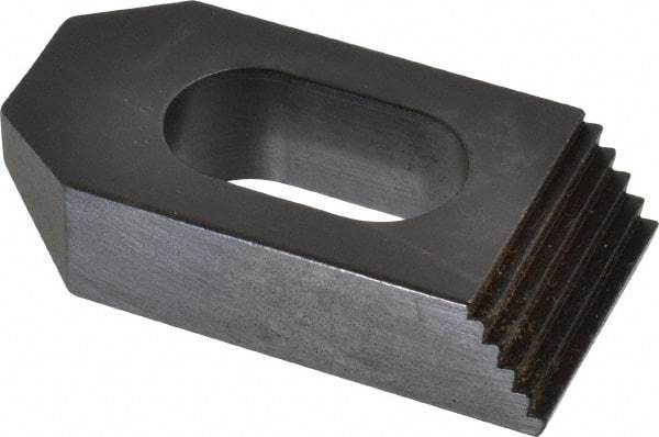 Jergens - 5/8" Stud, Low Carbon Steel, Plain Strap Clamp - 1/2" Travel, 2-1/2" OAL x 1-1/4" Wide x 5/8" High, Black Oxide Finish, Tapered Nose - A1 Tooling