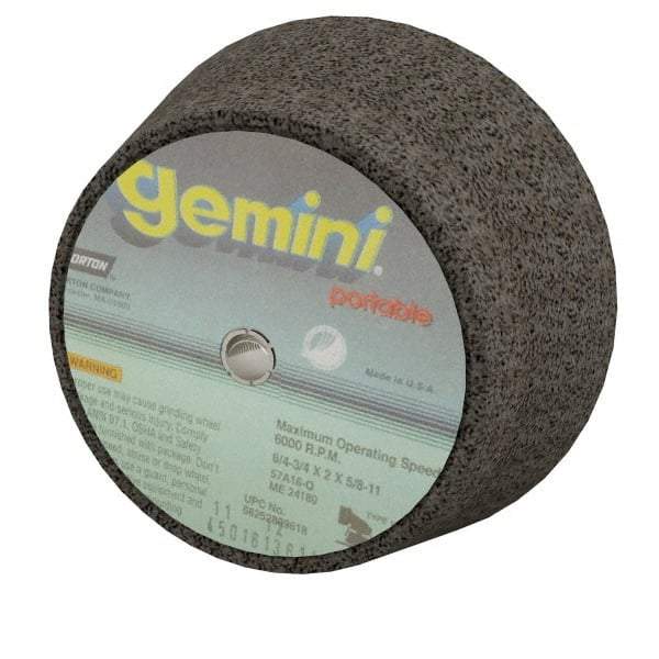 Norton - 6" Diam, 2" Overall Thickness, 16 Grit, Type 11 Tool & Cutter Grinding Wheel - Very Coarse Grade, Zirconia Alumina, P Hardness, 6,000 RPM - A1 Tooling