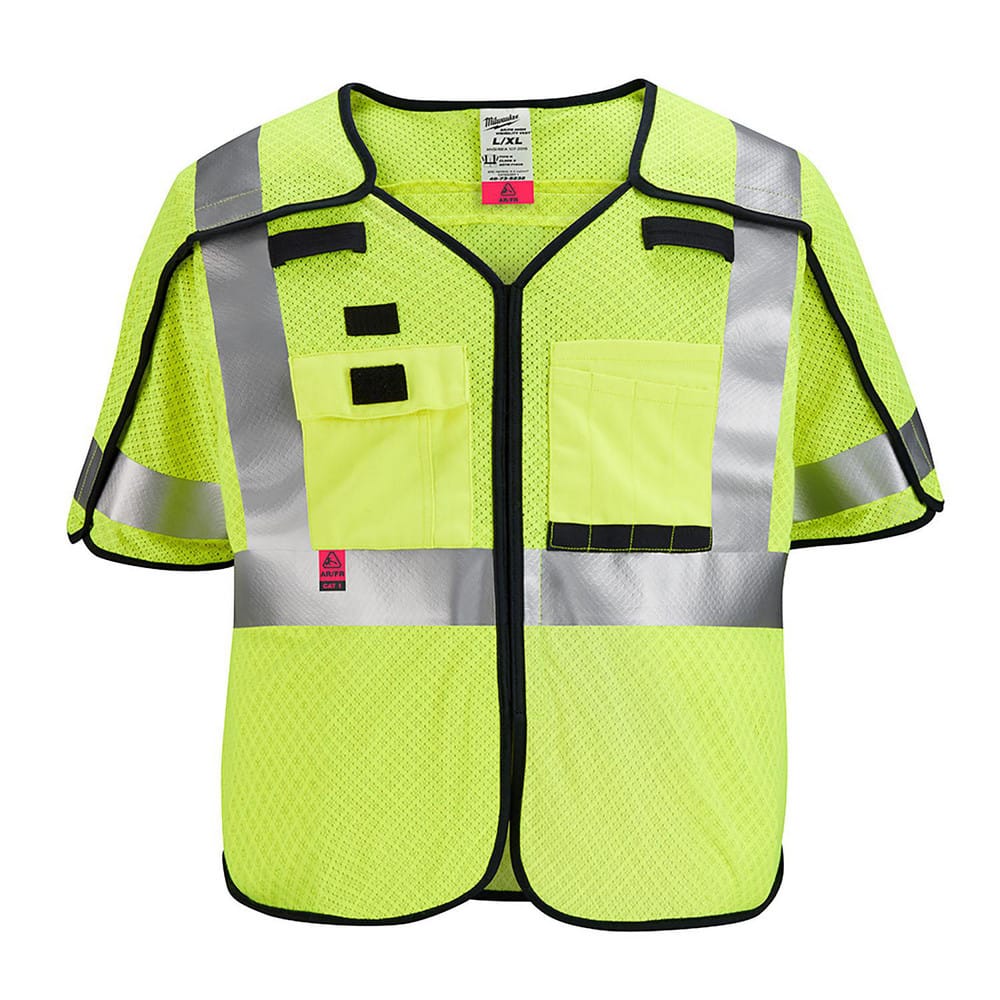 High Visibility Vests; Size: 4X/5X-Large; Color: Yellow; Closure Type: Hook & Loop; ANSI Class: 3