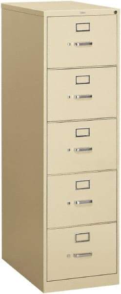 Hon - 18-1/4" Wide x 60" High x 26-1/2" Deep, 5 Drawer Vertical File - Steel, Putty - A1 Tooling