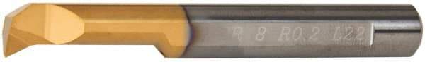 Carmex - 0.32" Min Bore Diam, 0.87" Max Bore Depth, 8mm Shank Diam, Profile Boring Bar - 0.008" Corner Radius, Right Hand Cut, Solid Carbide, Bright Finish - Exact Industrial Supply