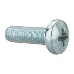 Value Collection - 3/8-16 UNC, 1-1/4" Length Under Head Phillips Drive Machine Screw - Pan Head, Grade 2 Steel, Zinc-Plated Finish, Without Washer - A1 Tooling