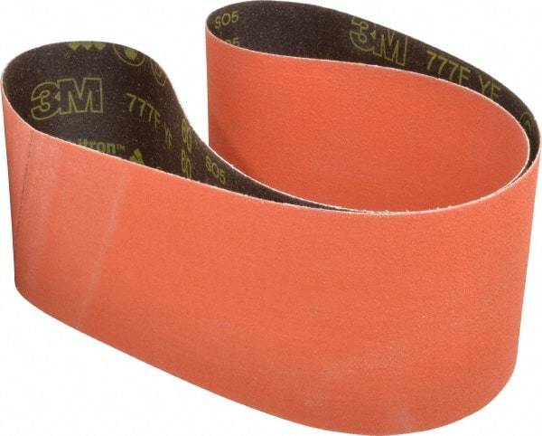 3M - 6" Wide x 60" OAL, 60 Grit, Ceramic Abrasive Belt - Ceramic, Medium, Coated, YF Weighted Cloth Backing, Wet/Dry, Series 777F - A1 Tooling