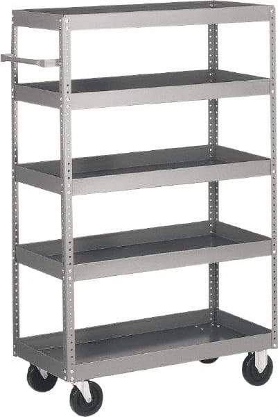 Quantum Storage - 1,000 Lb Capacity, 60" Wide x 24" Long x 57" High Shelf Cart - 5 Shelf, Steel - A1 Tooling