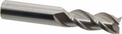 Accupro - 1/2", 1-1/4" LOC, 1/2" Shank Diam, 3" OAL, 3 Flute, Solid Carbide Square End Mill - Single End, Uncoated, Spiral Flute, 40° Helix, Centercutting, Right Hand Cut, Right Hand Flute - A1 Tooling