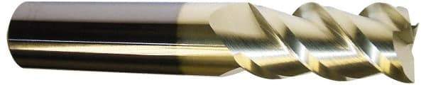 Accupro - 5/8", 1-1/4" LOC, 5/8" Shank Diam, 3-1/2" OAL, 3 Flute, Solid Carbide Square End Mill - Single End, ZrN Finish, Spiral Flute, 40° Helix, Centercutting, Right Hand Cut, Right Hand Flute - A1 Tooling