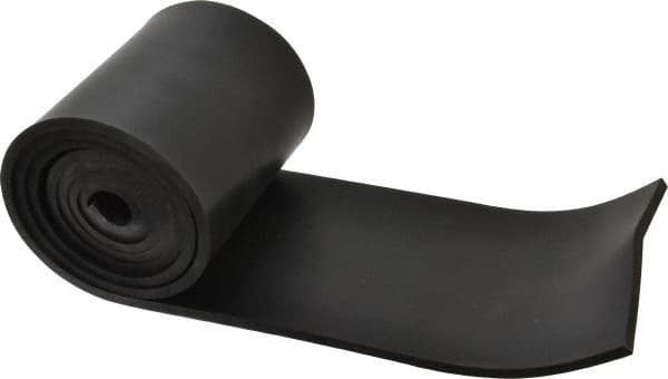 Made in USA - 1/4" Thick x 6" Wide x 60" Long, Buna-N Rubber Strip - Stock Length, 40 Shore A Durometer, 800 to 1,000 psi Tensile Strength, -20 to 170°F, Black - A1 Tooling