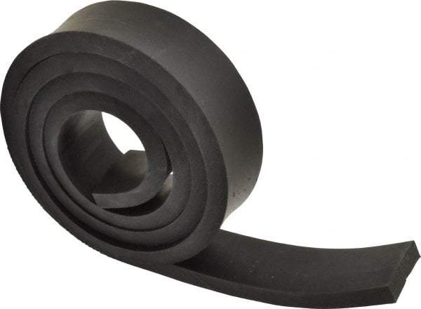 Made in USA - 1/2" Thick x 2" Wide x 60" Long, Buna-N Rubber Strip - Stock Length, 40 Shore A Durometer, 800 to 1,000 psi Tensile Strength, -20 to 170°F, Black - A1 Tooling