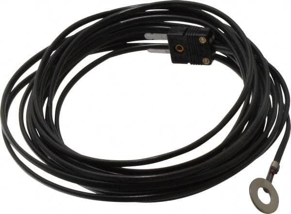 Thermo Electric - 0 to 221°F, J Surface, Thermocouple Probe - 25 Ft. Cable Length, Mini Connector, 15 Sec Response Time - A1 Tooling