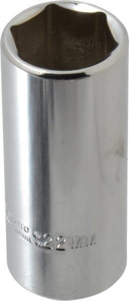 Proto - 3/8" Drive, Deep Hand Socket - 6 Points, 2-3/4" OAL, Chrome Finish - A1 Tooling