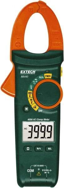 Extech - MA440, CAT III, Digital Auto Ranging Clamp Meter with 1.18" Clamp On Jaws - 600 VAC/VDC, 400 AC Amps, Measures Voltage, Capacitance, Current, Frequency, Resistance - A1 Tooling