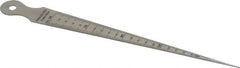 Value Collection - 1/32 to 5/8 Inch Measurement, 1 Leaf Taper Gage - 15mm Long, Stainless Steel, 1/64 Inch Graduation - A1 Tooling