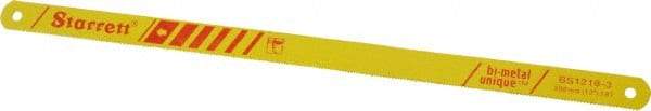 Starrett - 12" Long, 18 Teeth per Inch, Bi-Metal Power Hacksaw Blade - Toothed Edge, 5/8" Wide x 0.032" Thick - A1 Tooling