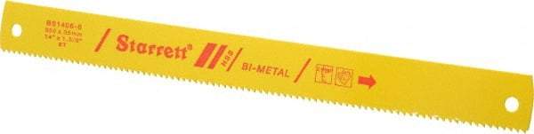 Starrett - 14" Long, 6 Teeth per Inch, Bi-Metal Power Hacksaw Blade - Toothed Edge, 1-3/8" Wide x 0.062" Thick - A1 Tooling