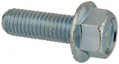 Value Collection - 1/2-13 UNC, 1-1/2" Length Under Head, Hex Drive Flange Bolt - 1-1/2" Thread Length, Grade 5 Steel, Serrated Flange, Zinc-Plated Finish - A1 Tooling