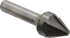 Hertel - 1" Head Diam, 1/2" Shank Diam, 6 Flute 60° Solid Carbide Countersink - Bright Finish, 3" OAL, Single End, Straight Shank, Right Hand Cut - A1 Tooling