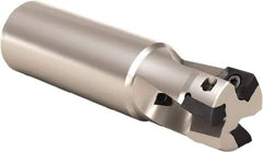 Seco - 25mm Cut Diam, 9mm Max Depth of Cut, 25mm Shank Diam, 101mm OAL, Indexable Square Shoulder End Mill - XOMX 10T3 Inserts, Weldon Shank, 90° Lead Angle, Through Coolant, Series Turbo 10 - A1 Tooling