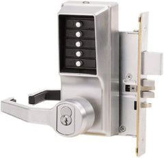 Kaba Access - Combination Entry Lever Lockset with Key Override - 2-3/4" Back Set, No Cylinder, Zamak3, Satin Chrome Finish - A1 Tooling