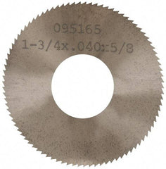 Made in USA - 1-3/4" Diam x 0.04" Blade Thickness x 5/8" Arbor Hole Diam, 90 Tooth Slitting and Slotting Saw - Arbor Connection, Solid Carbide, Concave Ground - A1 Tooling