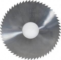 Made in USA - 2-1/4" Diam x 0.032" Blade Thickness x 5/8" Arbor Hole Diam, 60 Tooth Slitting and Slotting Saw - Arbor Connection, Solid Carbide, Concave Ground - A1 Tooling