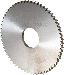 Made in USA - 2-1/4" Diam x 0.102" Blade Thickness x 5/8" Arbor Hole Diam, 60 Tooth Slitting and Slotting Saw - Arbor Connection, Solid Carbide, Concave Ground - A1 Tooling