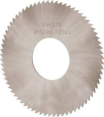 Made in USA - 2-3/4" Diam x 0.025" Blade Thickness x 1" Arbor Hole Diam, 72 Tooth Slitting and Slotting Saw - Arbor Connection, Solid Carbide, Concave Ground - A1 Tooling