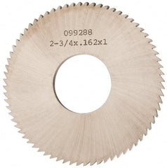 Made in USA - 2-3/4" Diam x 0.162" Blade Thickness x 1" Arbor Hole Diam, 72 Tooth Slitting and Slotting Saw - Arbor Connection, Solid Carbide, Concave Ground - A1 Tooling