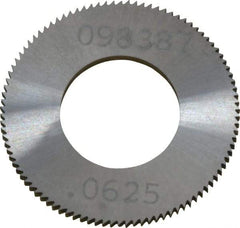 Made in USA - 1" Diam x 1/16" Thick, 1/2" Arbor Hole Diam, 98 Teeth, Solid Carbide Jeweler's Saw - Uncoated - A1 Tooling