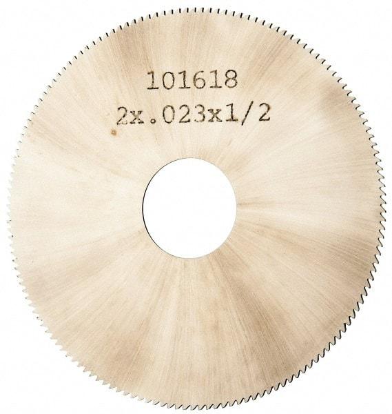 Made in USA - 2" Diam x 0.023" Blade Thickness, 1/2" Arbor Hole Diam, 152 Teeth, Solid Carbide Jeweler's Saw - Uncoated - A1 Tooling