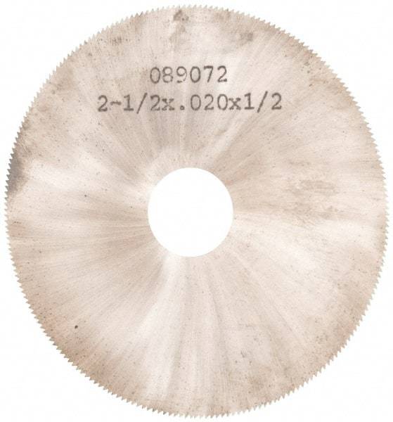 Made in USA - 2-1/2" Diam x 0.02" Blade Thickness, 1/2" Arbor Hole Diam, 190 Teeth, Solid Carbide, Jeweler's Saw - Uncoated - A1 Tooling