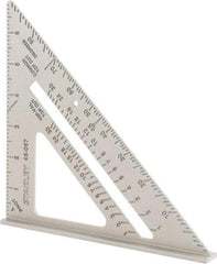 Stanley - 6-3/4" Blade Length x 10-1/4" Base Length, Buffed Finish, Aluminum Layout Tool - 1/8" Graduation - A1 Tooling