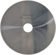 Made in USA - 3" Diam x 0.045" Blade Thickness, 1/2" Arbor Hole Diam, 168 Teeth, Solid Carbide Jeweler's Saw - Uncoated - A1 Tooling