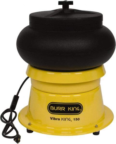 Burr King - 0.33 Cu Ft, 1/5 hp, Vibratory Tumbler - Adjustable Amplitude, Flow Through Drain - A1 Tooling