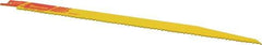 Starrett - 12" Long x 3/4" Thick, Bi-Metal Reciprocating Saw Blade - Tapered Profile, 6 to 10 TPI, Toothed Edge, Universal Shank - A1 Tooling