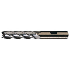 ‎2″ × 2″ × 4″ × 7-3/4″ RHS / RHC HSS-CO 8% (M42) Cobalt, Single End, 6-Flute, Center Cutting End Mill - TiN