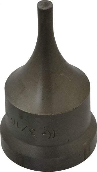 Cleveland Steel Tool - 3/16 Inch Diameter Round Ironworker Punch - 1-1/16 Inch Body Diameter, 1-7/32 Inch Head Diameter, 2-1/8 Inch Overall Length - A1 Tooling