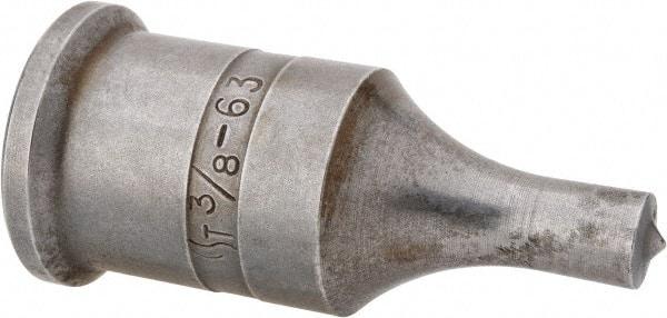 Cleveland Steel Tool - 3/8 Inch Diameter Round Ironworker Punch - 1 Inch Body Diameter, 1-3/16 Inch Head Diameter, 2-7/16 Inch Overall Length - A1 Tooling