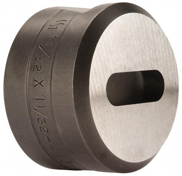 Cleveland Steel Tool - 1-1/32 Inch Long x 11/32 Inch Wide Oblong Ironworker Die - 1-13/16 Inch Head Diameter, 1-1/8 Inch Head Height - A1 Tooling