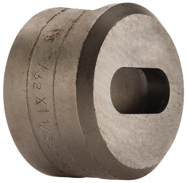 Cleveland Steel Tool - 1-1/32 Inch Long x 15/32 Inch Wide Oblong Ironworker Die - 1-13/16 Inch Head Diameter, 1-1/8 Inch Head Height - A1 Tooling