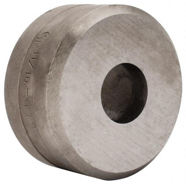 Cleveland Steel Tool - 11/16 Inch Diameter Round Ironworker Die - 2 Inch Head Diameter, 1 Inch Head Height - A1 Tooling