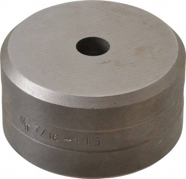 Cleveland Steel Tool - 7/16 Inch Diameter Round Ironworker Die - 2-3/8 Inch Head Diameter, 1-1/4 Inch Head Height - A1 Tooling