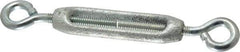 Made in USA - 74 Lb Load Limit, 1/4" Thread Diam, 2-1/4" Take Up, Malleable Iron Eye & Eye Turnbuckle - 2-5/16" Body Length, 11/64" Neck Length, 5-1/2" Closed Length - A1 Tooling