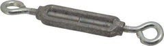 Made in USA - 68 (Hook) & 74 (Eye) Lb Load Limit, 1/4" Thread Diam, 2-1/4" Take Up, Aluminum Hook & Eye Turnbuckle - 2-5/16" Body Length, 11/64" Neck Length, 5-1/2" Closed Length - A1 Tooling