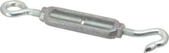 Made in USA - 112 (Hook) & 96 (Eye) Lb Load Limit, 5/16" Thread Diam, 2-9/16" Take Up, Aluminum Hook & Eye Turnbuckle - 3-7/16" Body Length, 7/32" Neck Length, 6-3/4" Closed Length - A1 Tooling