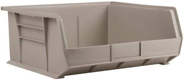 Akro-Mils - 75 Lb. Load Capacity, 14-3/4" Deep, Gray Polymer Hopper Stacking Bin - 7" High x 16-1/2" Wide x 14-3/4" Long - A1 Tooling