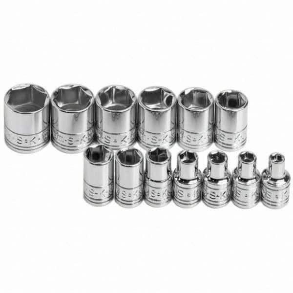 SK - 1/4" Drive Standard Socket Set - 4 to 15mm, Metric Measurement Standard - A1 Tooling