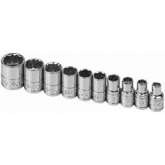 SK - 1/4" Drive Standard Socket Set - 3/16 to 9/16", Inch Measurement Standard - A1 Tooling