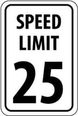 NMC - "Speed Limit 25", 18" Wide x 24" High, Aluminum Speed Limit Signs - 0.08" Thick, Black on White, Engineer Grade Reflectivity, Rectangle, Post Mount - A1 Tooling