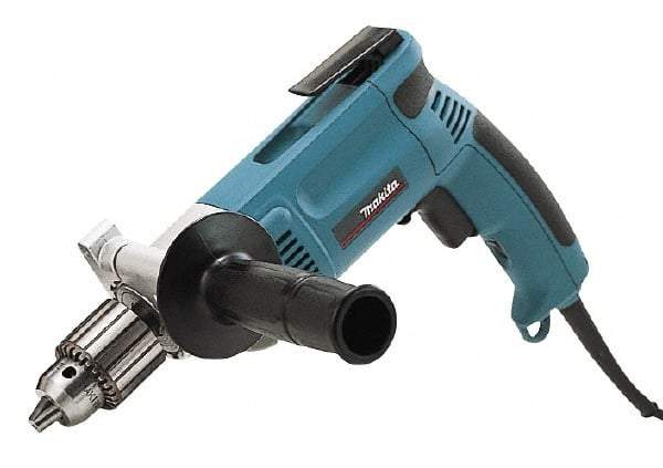 Makita - 1/2" Keyed Chuck, 900 RPM, Pistol Grip Handle Electric Drill - 7 Amps, 115 Volts, Reversible, Includes Chuck Key, Drill Chuck, Side Handle - A1 Tooling