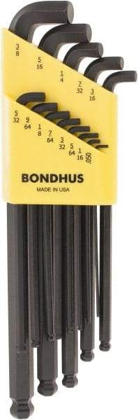 Bondhus - 13 Piece L-Key Short Arm Ball End Hex Key Set - Hex Range 0.05 to 3/8" - A1 Tooling